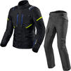 Rev It Vertical GTX Jacket & Globe GTX Trousers Motorcycle Black Kit Thumbnail 1