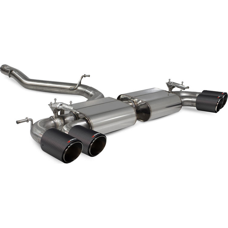 Scorpion Car Exhaust GPF-Back System (Non-Resonated) (E Valves) Carbon Ascari - VW R MK8 GPF Model 2021-2022