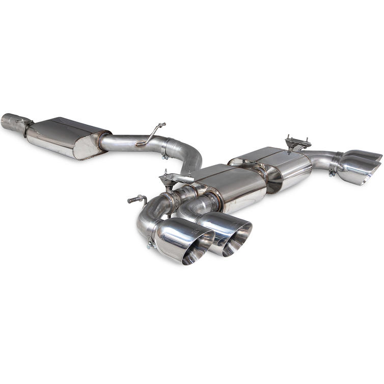 Scorpion Car Exhaust GPF-Back System (Resonated) (Electronic Valves) Polished Daytona - Audi S3 8Y Sportback 2020 - 2021