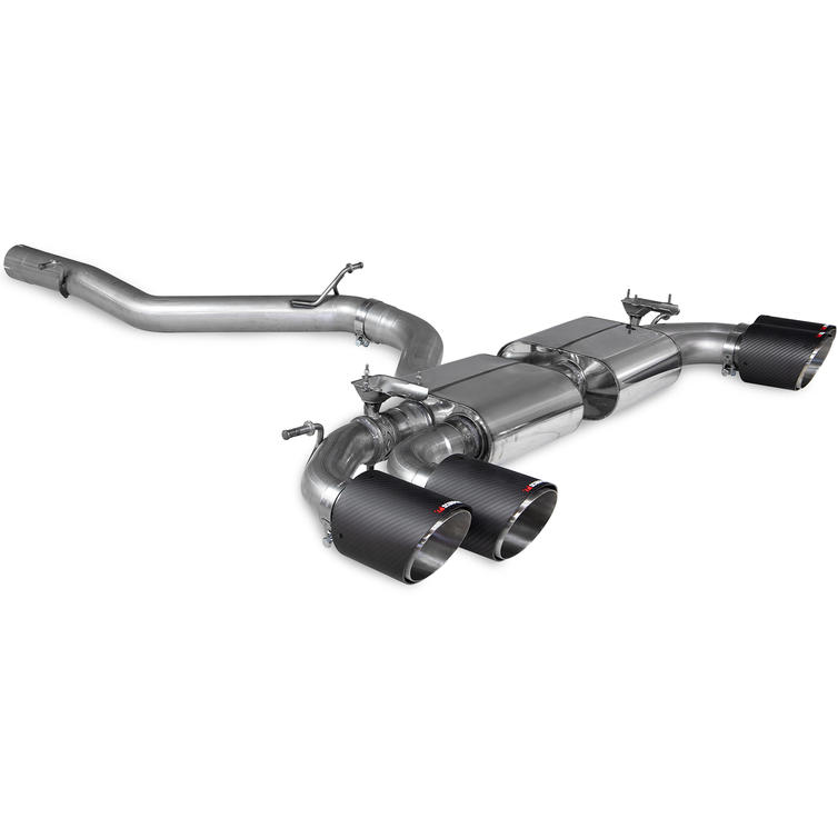 Scorpion Car Exhaust GPF-Back System (Non-Resonated) (Electronic Valves) Carbon Ascari - Audi S3 8Y Sportback 2020 - 2021