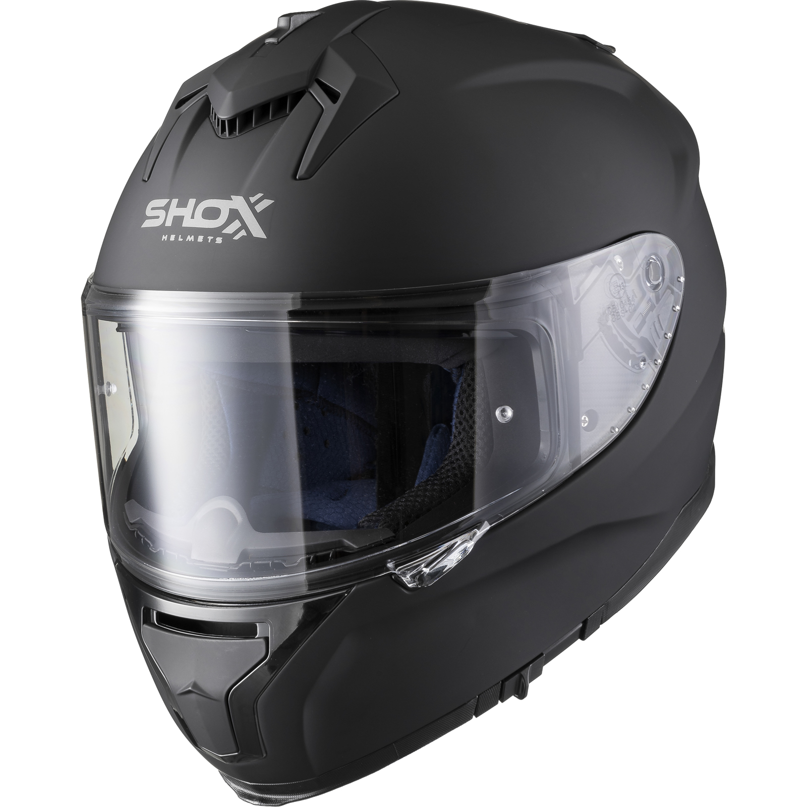 Shox Ammo Solid Full Face Motorcycle Helmet With Integrated Sun Visor - Picture 62 of 72