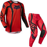 Fox Racing 2022 180 Venz Motocross Jersey & Pants Fluo Red Kit