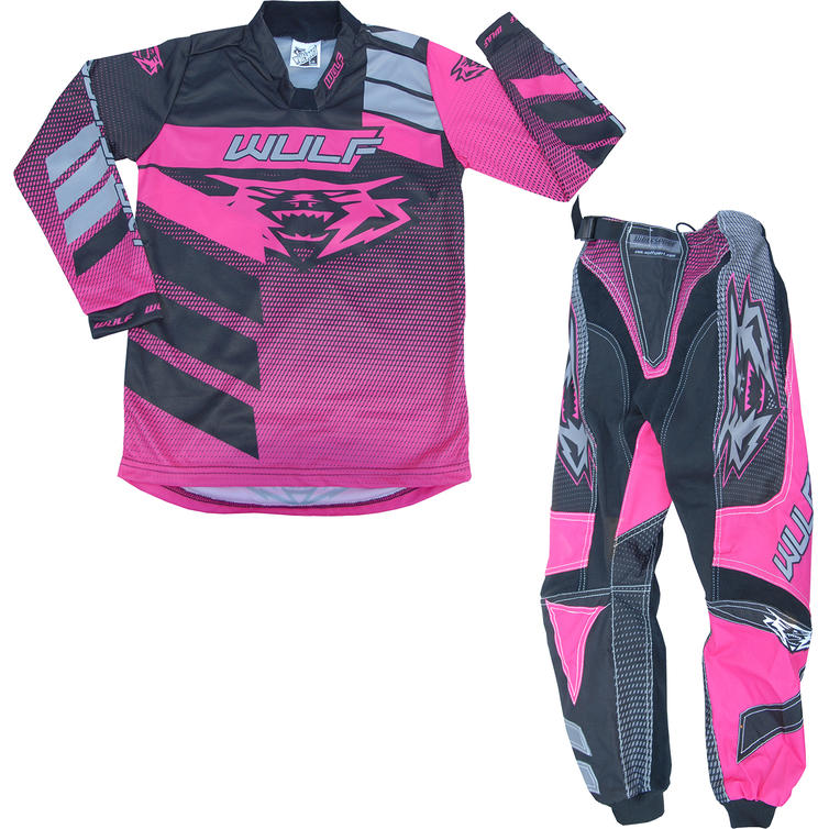 Wulf Matrix Cub Motocross Jersey & Pants Pink Kit