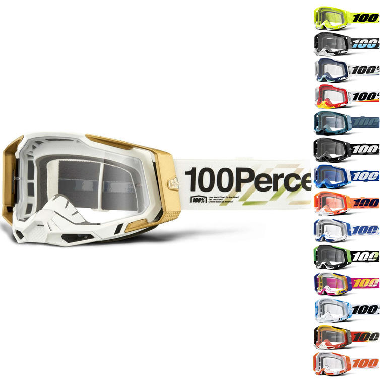 100% Racecraft 2 Clear Motocross Goggles