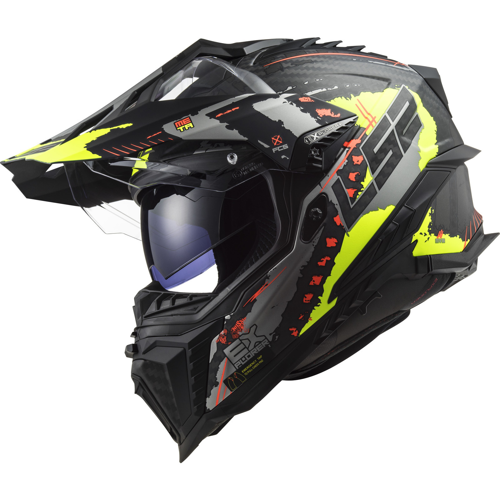 LS2 MX701 Explorer Carbon Extend Dual Sport Helmet & Visor Adventure
