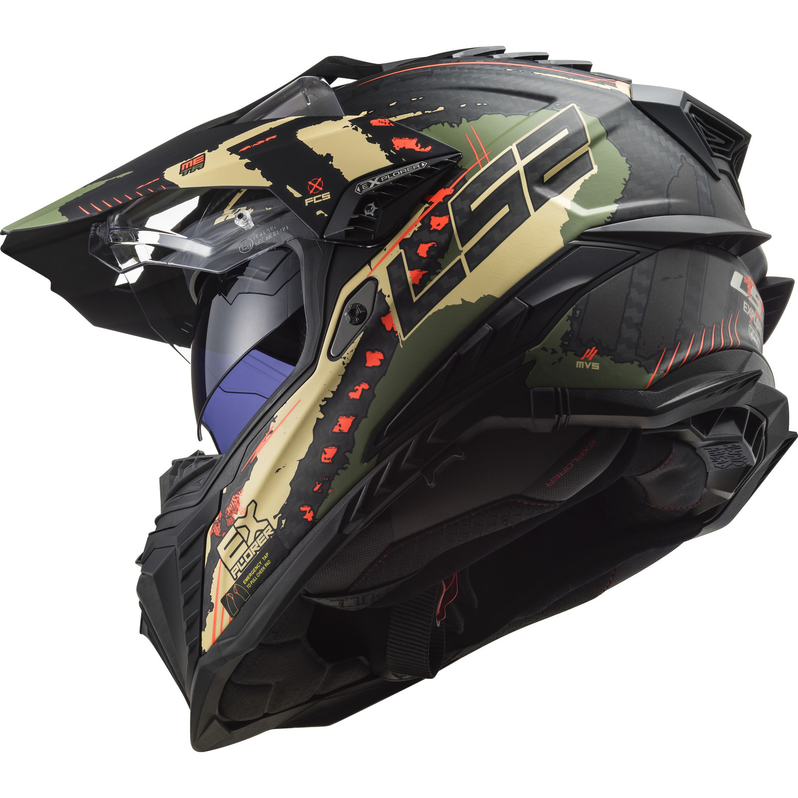 LS2 MX701 Explorer Carbon Extend Dual Sport Helmet & Visor Adventure