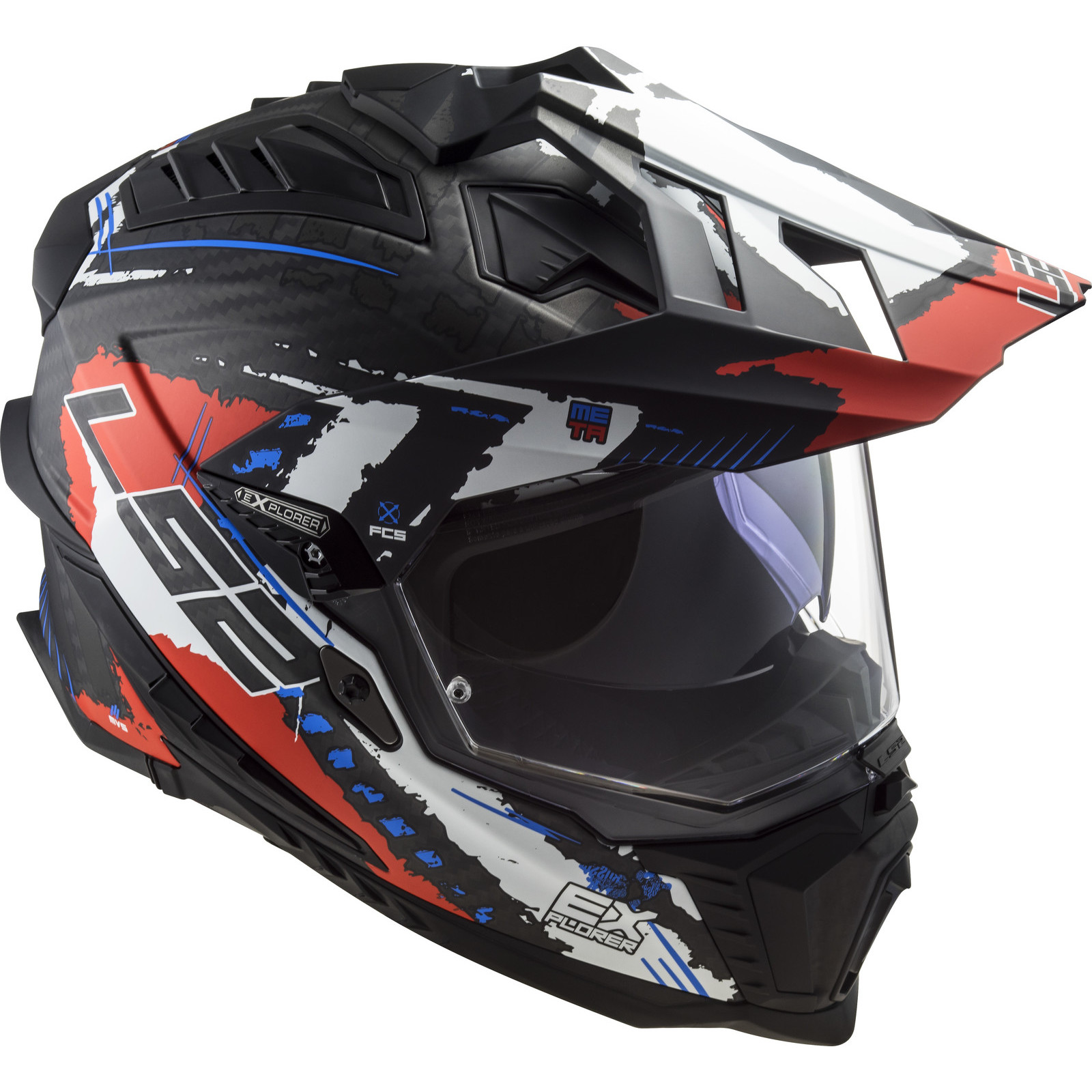 LS2 MX701 Explorer Carbon Extend Dual Sport Helmet & Visor Adventure