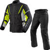 Rev It Horizon 3 H2O Motorcycle Jacket & Trousers Black Neon Yellow Kit Thumbnail 1