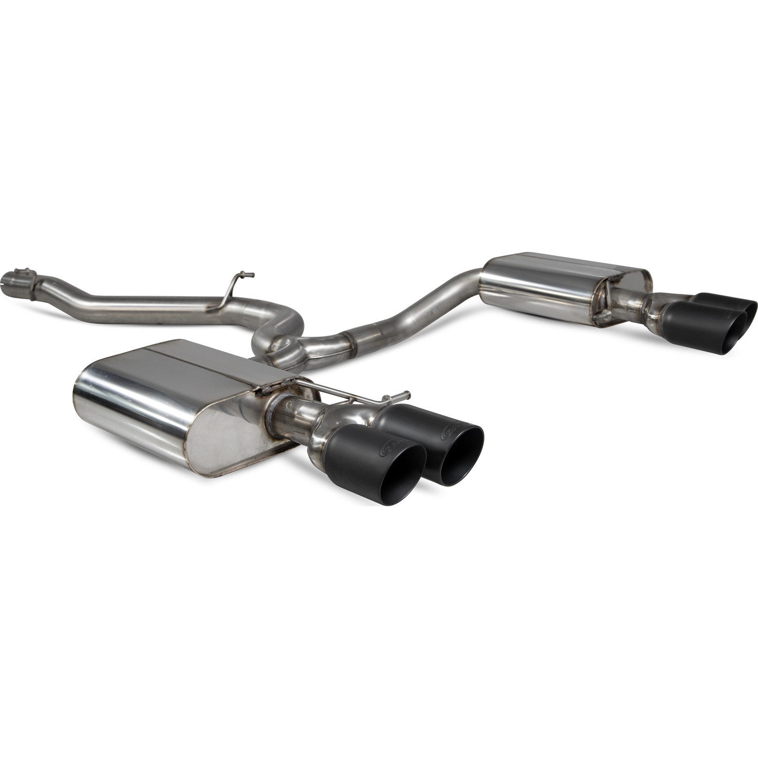 Scorpion Car Exhaust GPF-Back System (Non-Resonated) Quad Black Ceramic ...