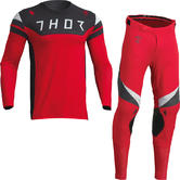 Thor Prime Rival 2023 Motocross Jersey & Pants Charcoal Red Kit