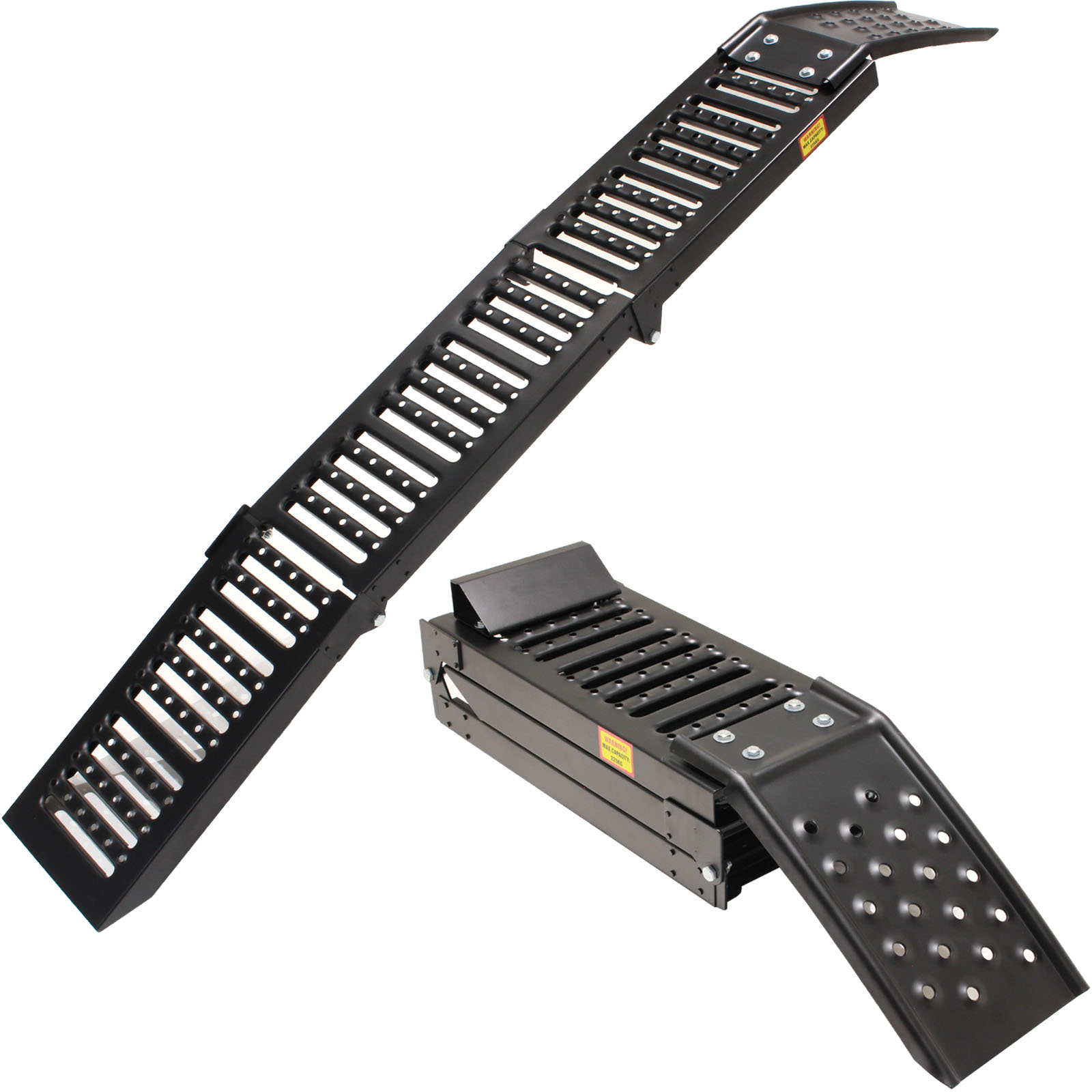 Black Pro Range TriFold Steel Motorcycle Loading Ramp Black (B5389