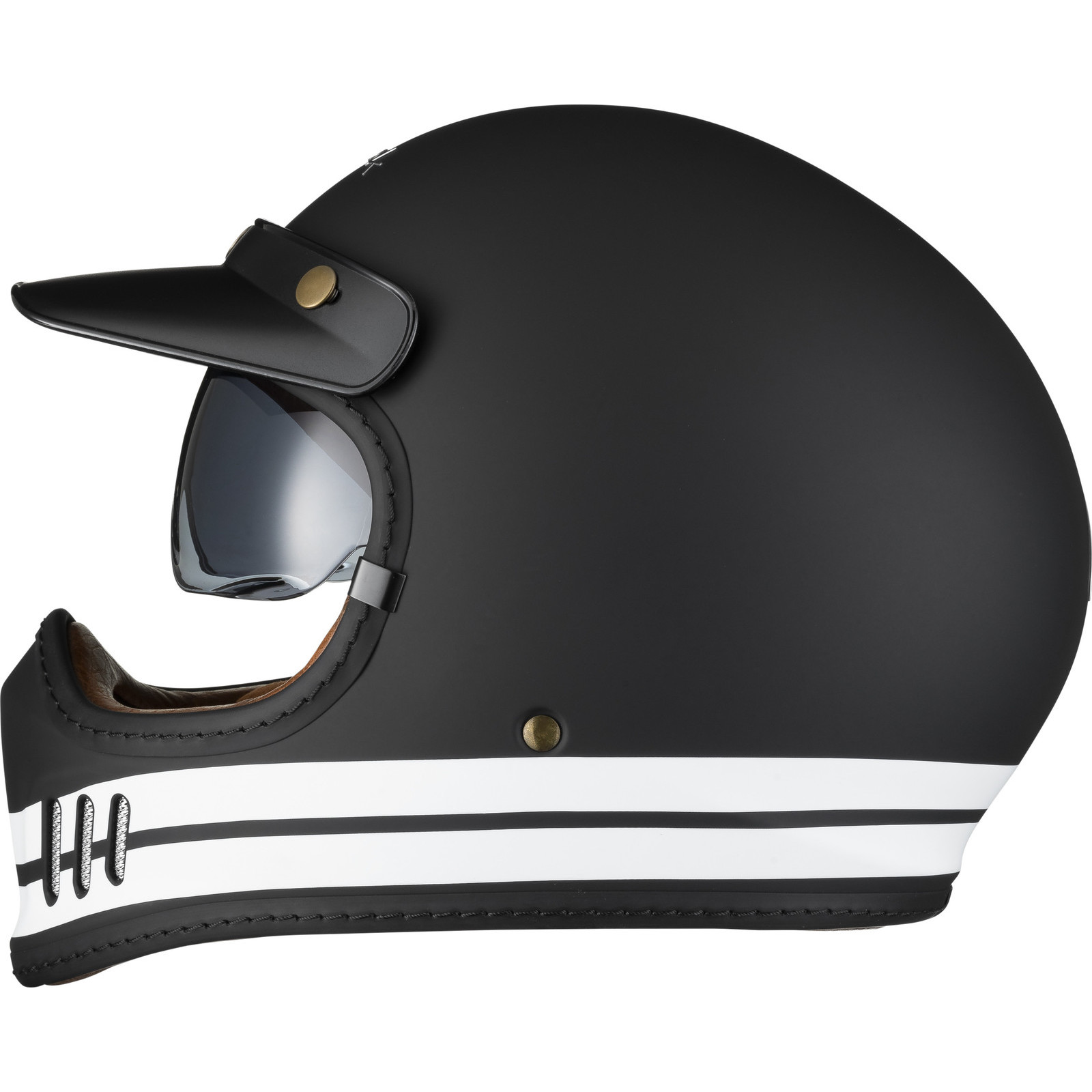 Black Royale Pureline Retro Motorcycle Helmet Full Face Helmets