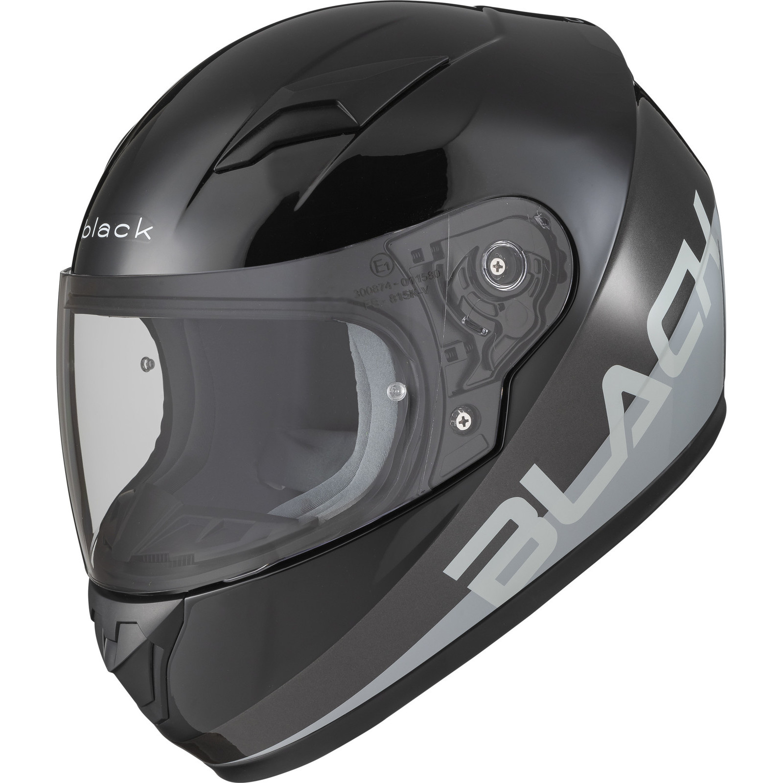 Black FastTrack Control Kids Motorcycle Helmet With Pinlock And