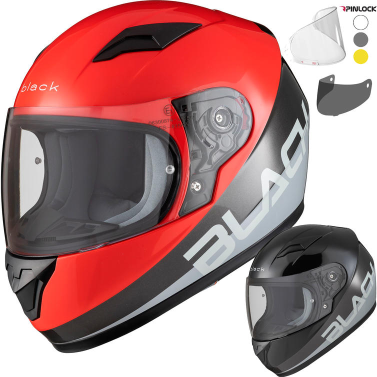 Black FastTrack Control Kids Motorcycle Helmet, Pinlock & Visor Full