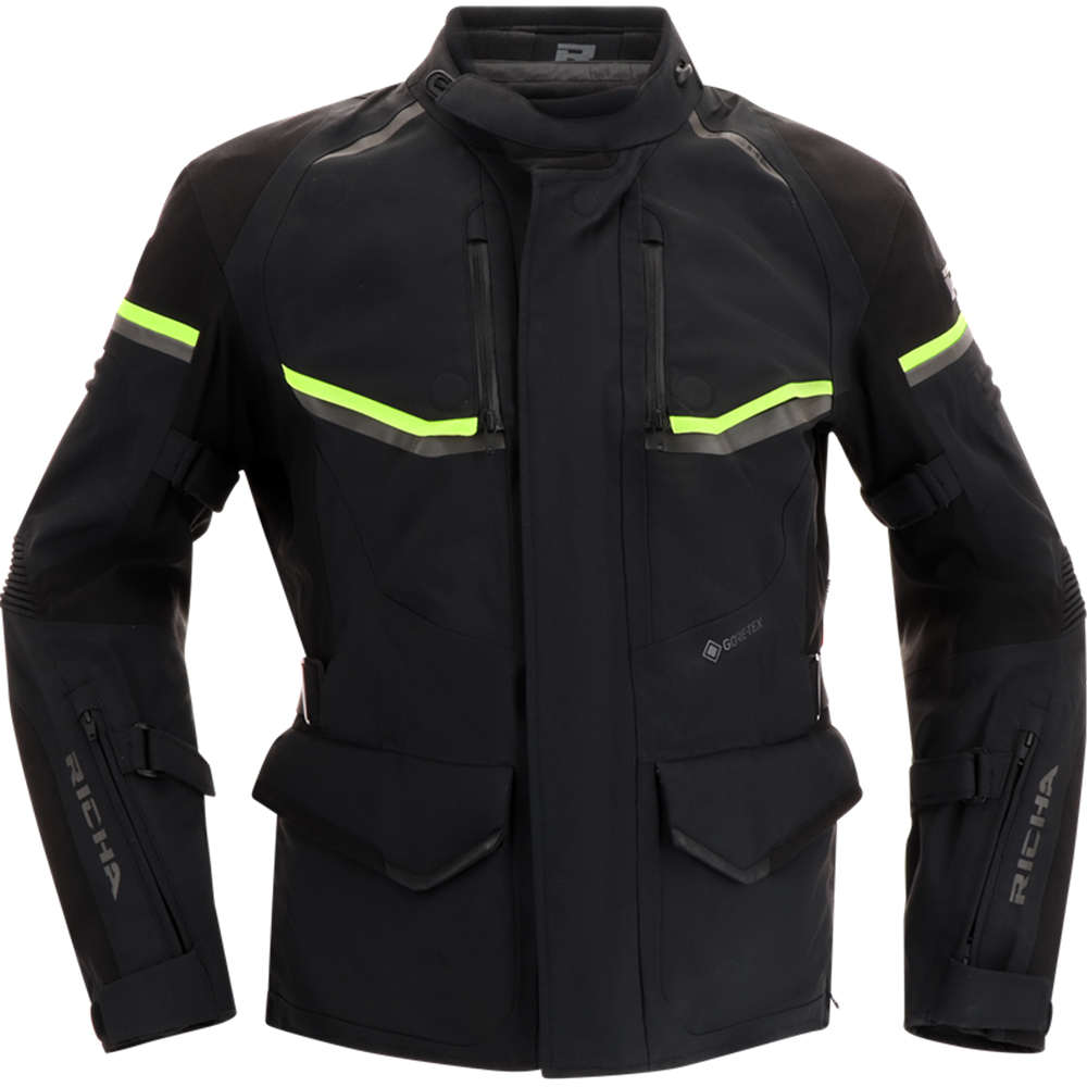 Richa Atlantic 2 GoreTex Motorcycle Jacket & Trousers Black Yellow Kit