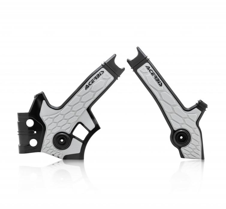 Acerbis X-Grip Frame Guards - Suzuki DR650 1996-2021 - Black/ Silver