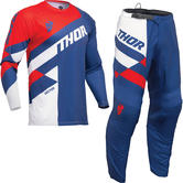 Thor Sector Checker 2024 Youth Motocross Jersey & Pants Navy Red Kit