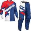 Thor Sector Checker 2024 Youth Motocross Jersey & Pants Navy Red Kit