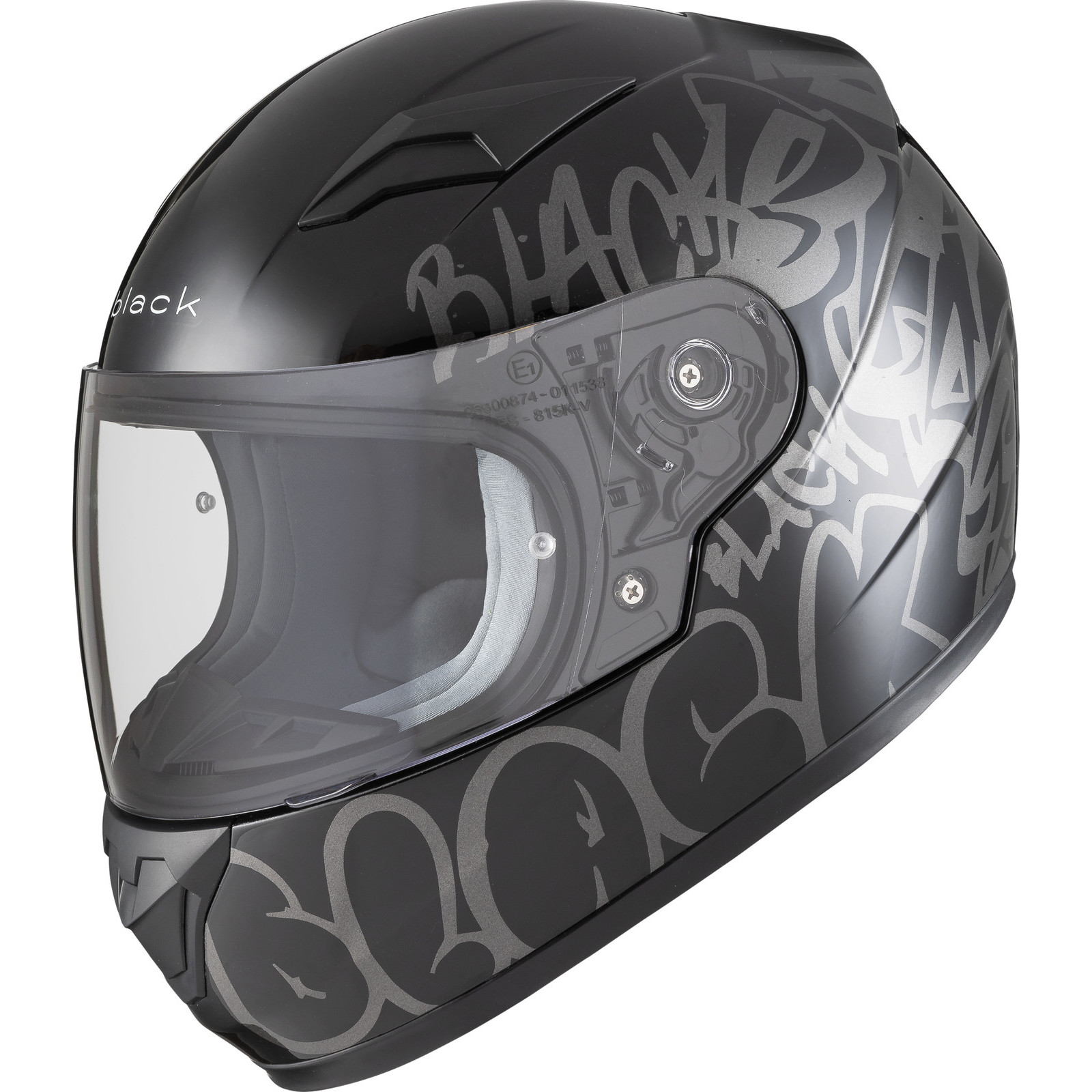 Black FastTrack ACU Gold Approved Kids Full Face Motorcycle Helmet - Picture 18 of 18