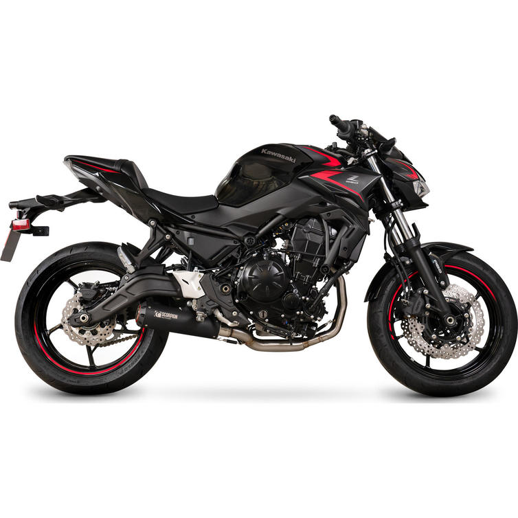 Scorpion Red Power Full System Black Ceramic Exhaust for Kawasaki Z650