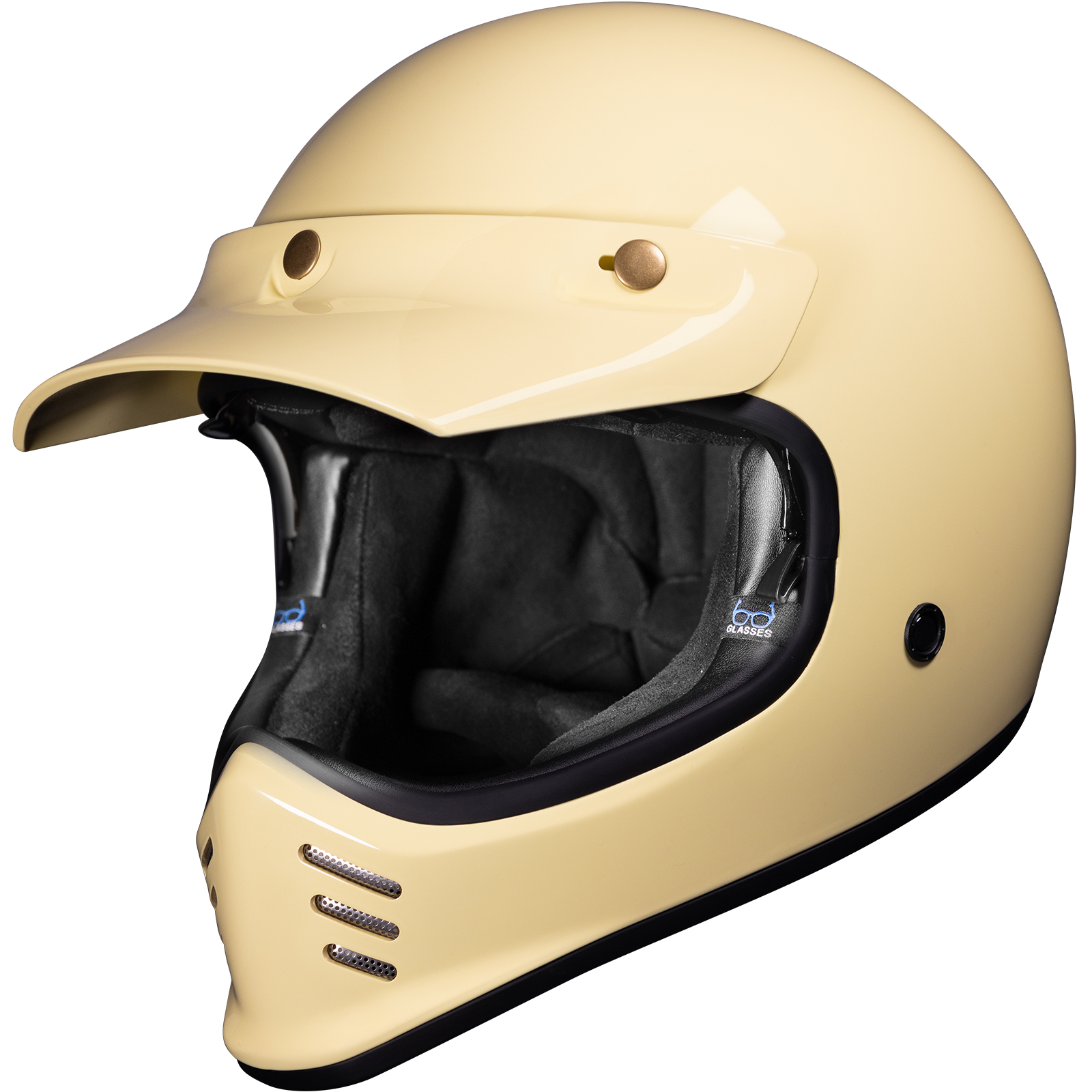 Royale II Retro Motorcycle Helmet by Black With Sun Visor ECE R22.06 Approved - Picture 31 of 72