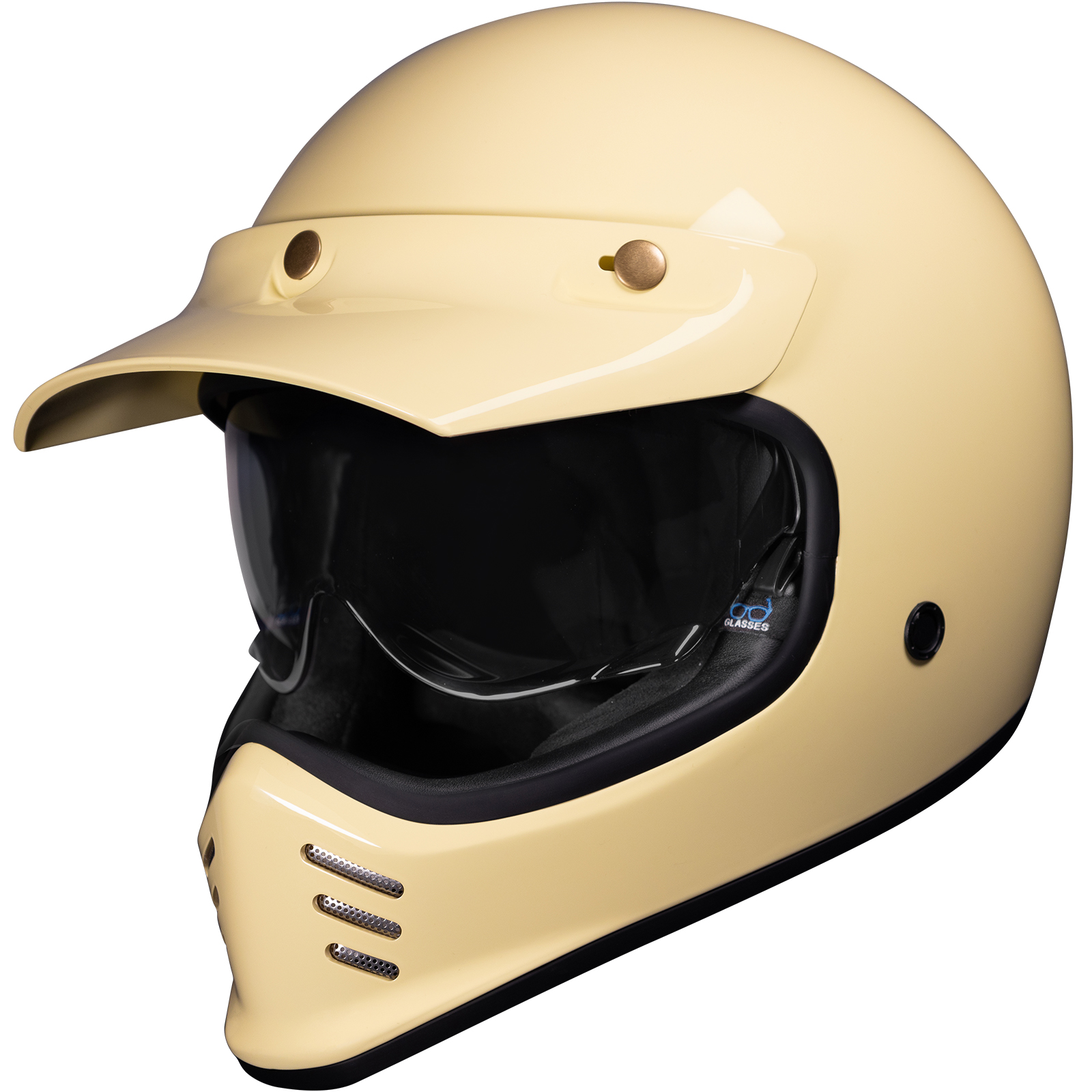 Royale II Retro Motorcycle Helmet by Black With Sun Visor ECE R22.06 Approved - Picture 34 of 72