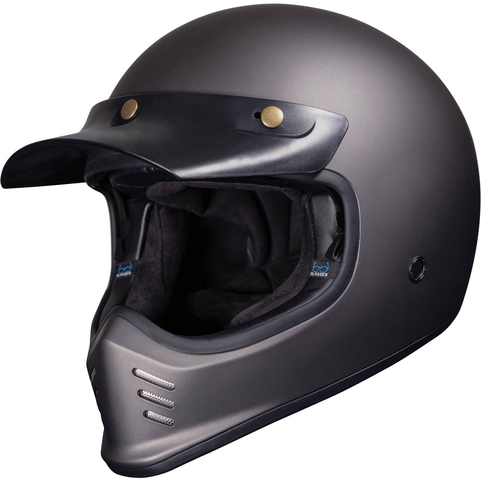Royale II Retro Motorcycle Helmet by Black With Sun Visor ECE R22.06 Approved - Picture 67 of 72
