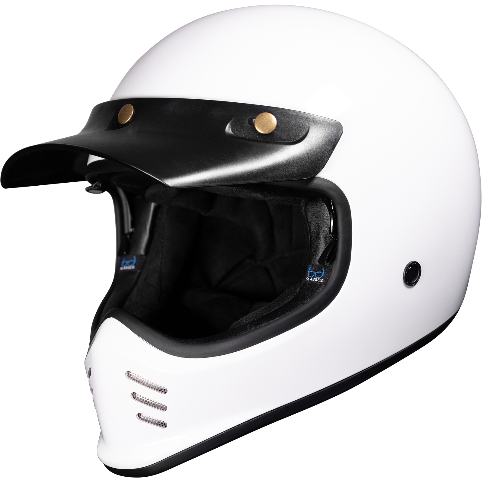 Royale II Retro Motorcycle Helmet by Black With Sun Visor ECE R22.06 Approved - Picture 55 of 72