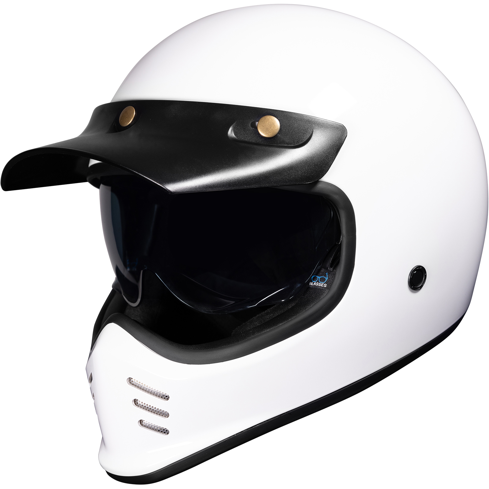 Royale II Retro Motorcycle Helmet by Black With Sun Visor ECE R22.06 Approved - Picture 58 of 72