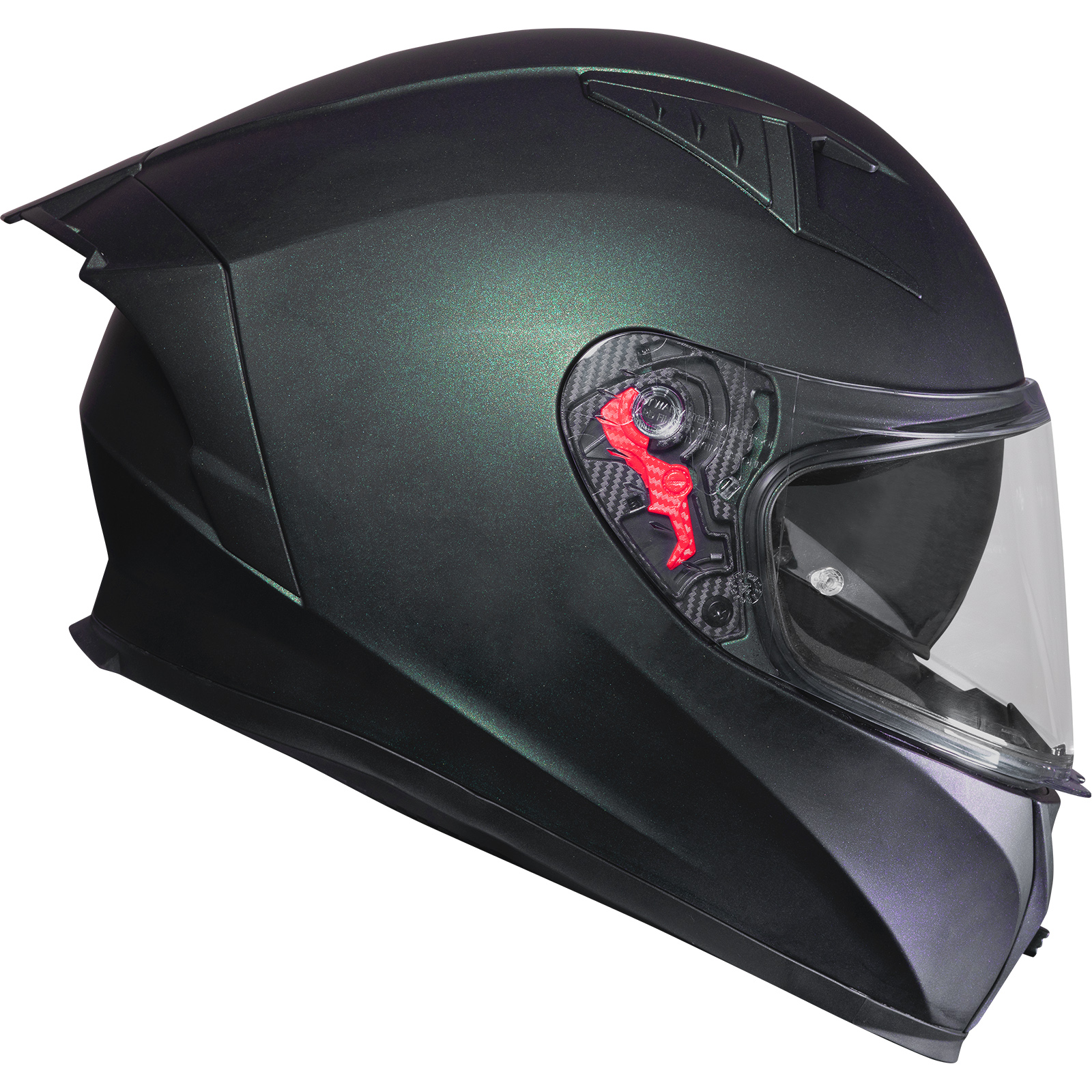 Black Atom Matt C-Green Helmet With Pinlock Lens, Extra Visor & Spare Sun Shied - Picture 25 of 31