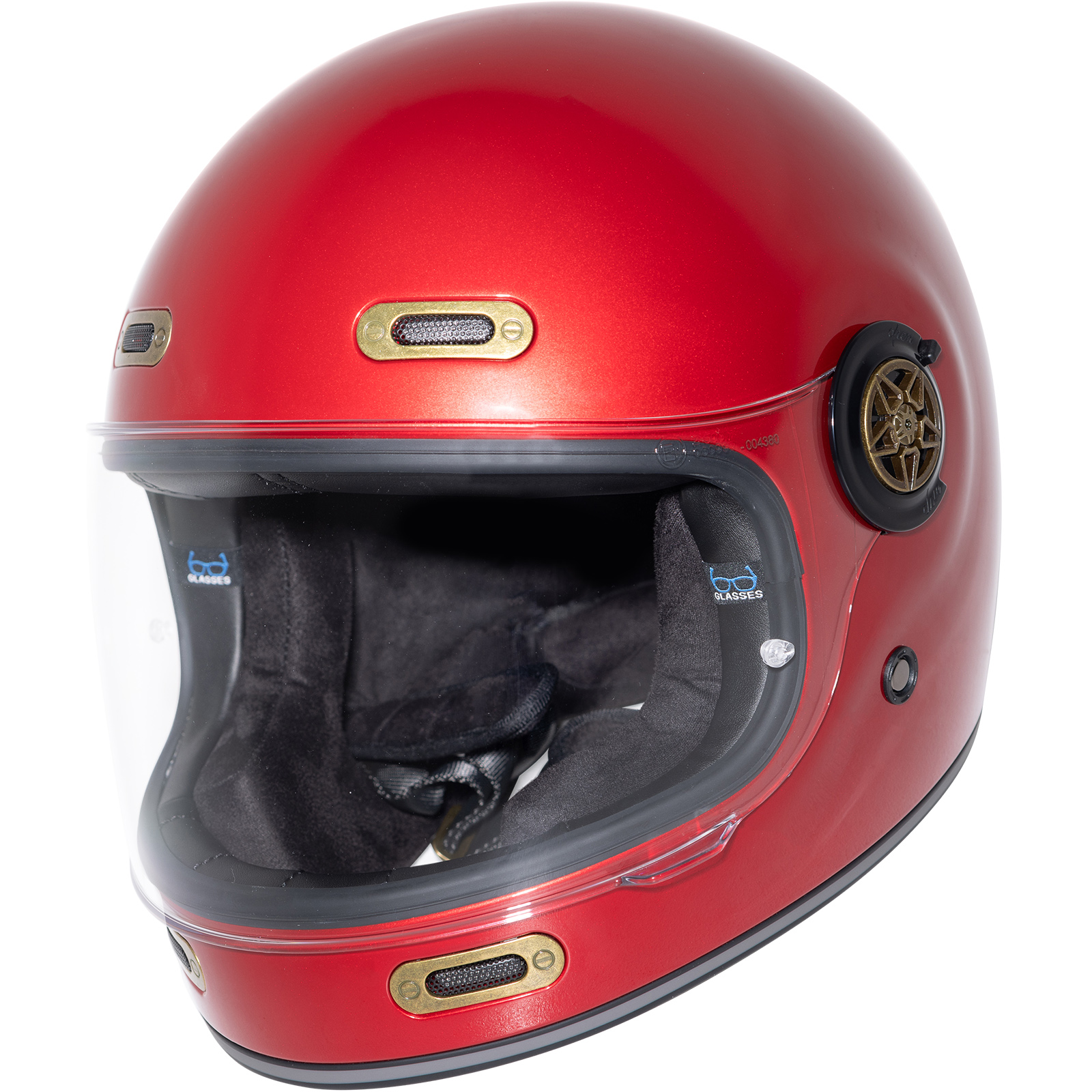 Black Orbit Gloss Cherry Red Motorcycle Helmet With Pinlock Lens & Extral Visor - Picture 22 of 31