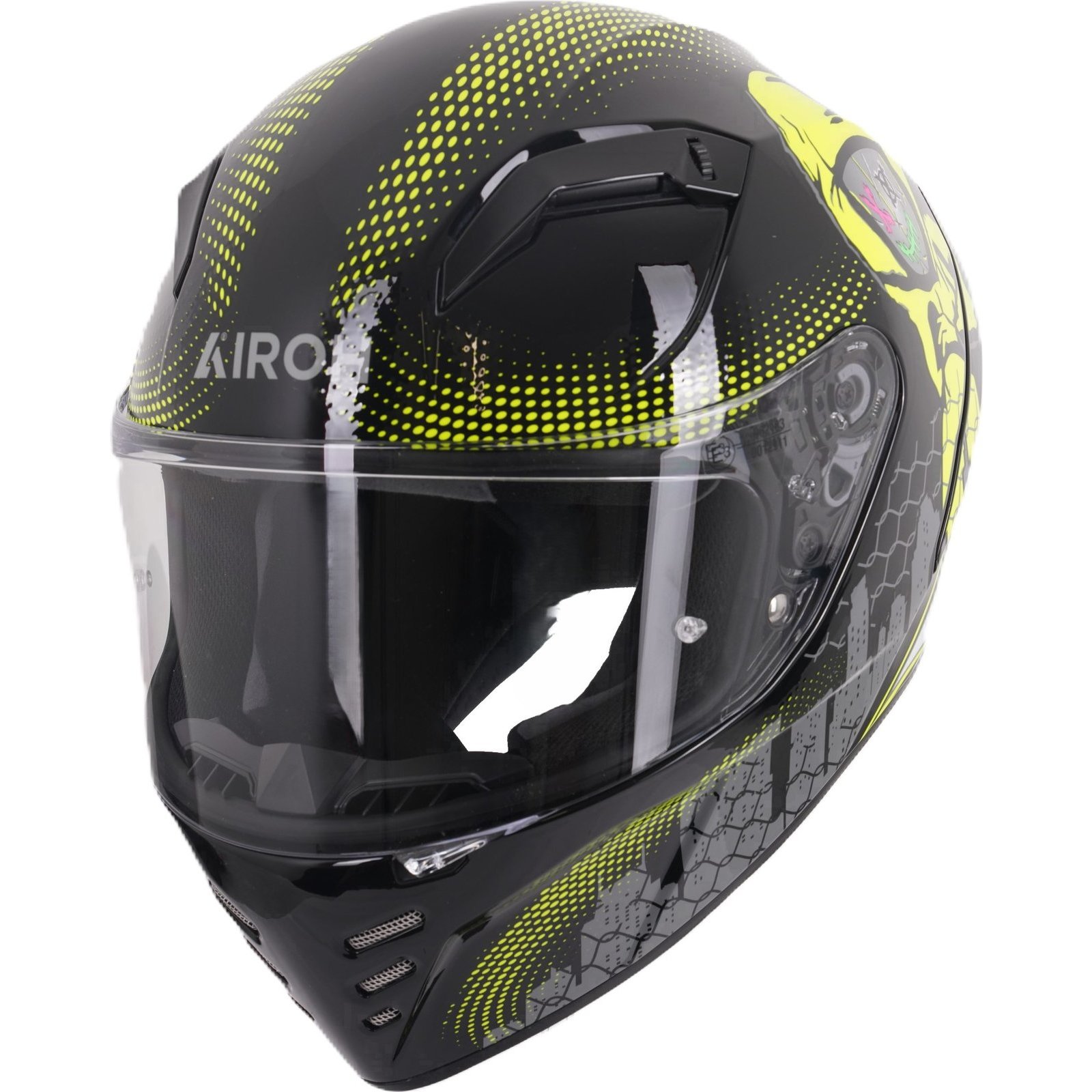 Airoh Connor Gamer Black Yellow Motorcycle Helmet Full Face Crash Lid GhostBikes - Picture 11 of 30