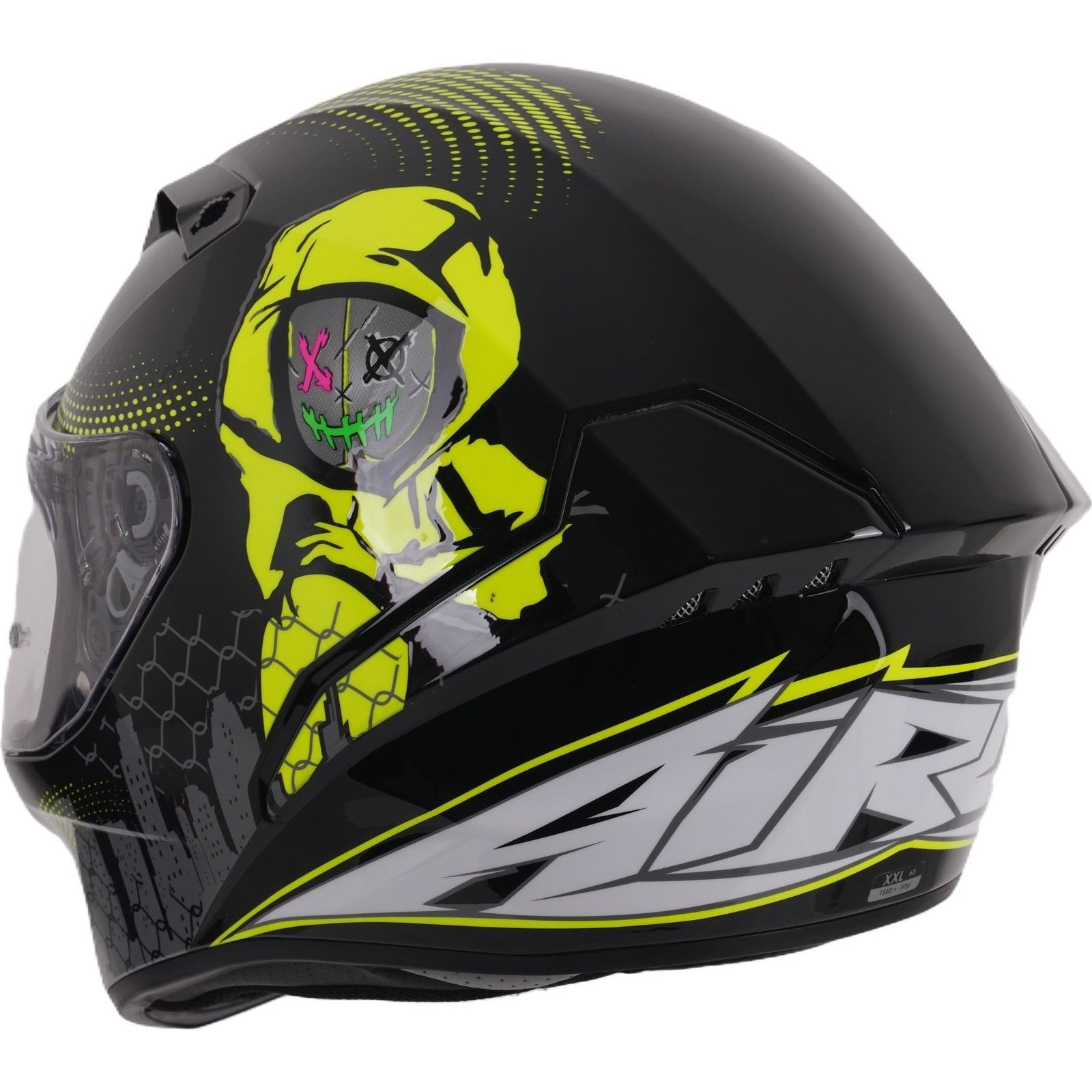 Airoh Connor Gamer Black Yellow Motorcycle Helmet Full Face Crash Lid GhostBikes - Picture 13 of 30