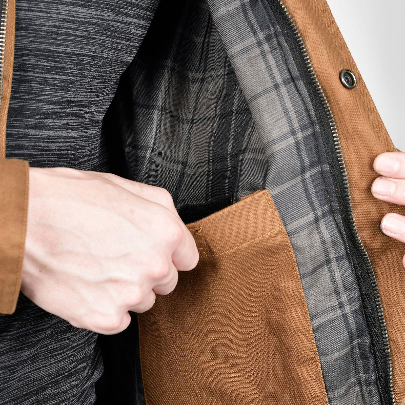 Oxford Original Approved AAA Heist Tan Motorcycle Jacket Water Repellent Finish - Picture 39 of 40