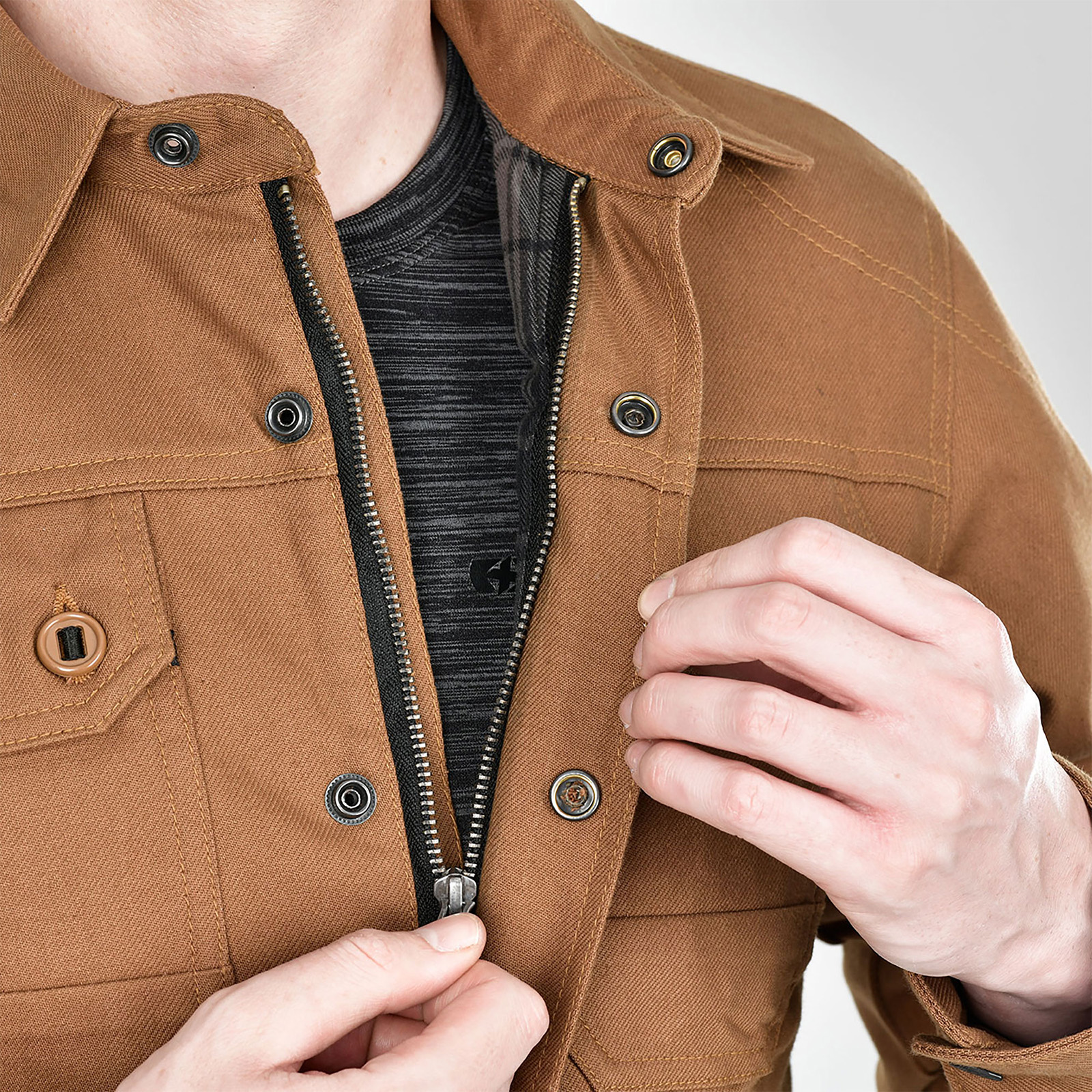 Oxford Original Approved AAA Heist Tan Motorcycle Jacket Water Repellent Finish - Picture 11 of 40