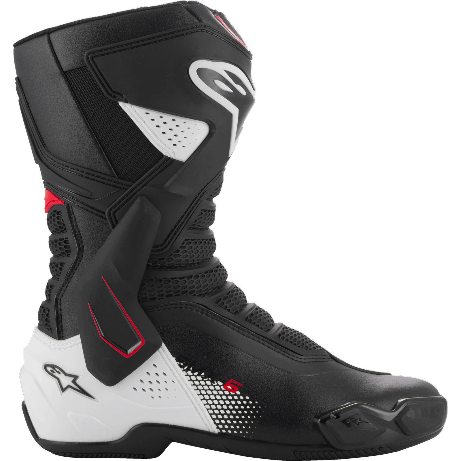 Alpinestars SMX-6 V3 Black White Red Graphic Motorcycle Boots Racing Footwear - Picture 9 of 42