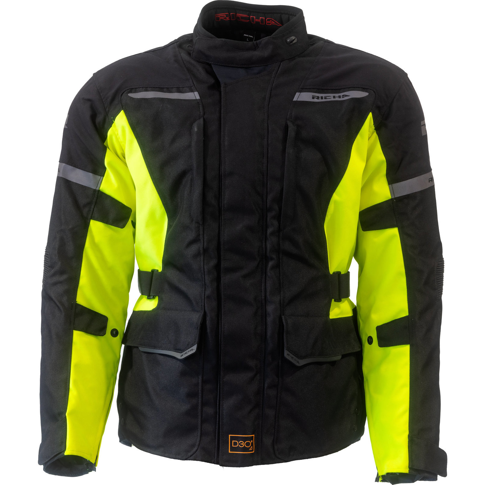 Richa Phantom Prime Black Fluo Motorcycle Jacket Motorbike Waterproof D3O Armour - Picture 33 of 40
