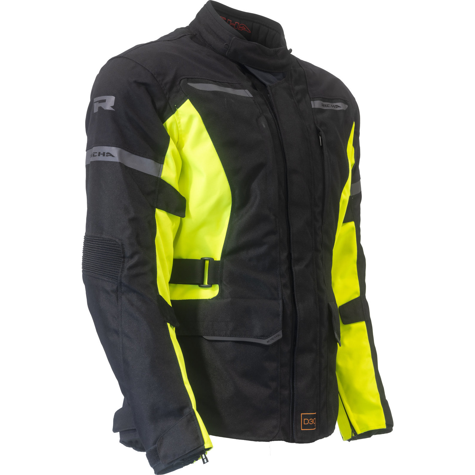 Richa Phantom Prime Black Fluo Motorcycle Jacket Motorbike Waterproof D3O Armour - Picture 34 of 40