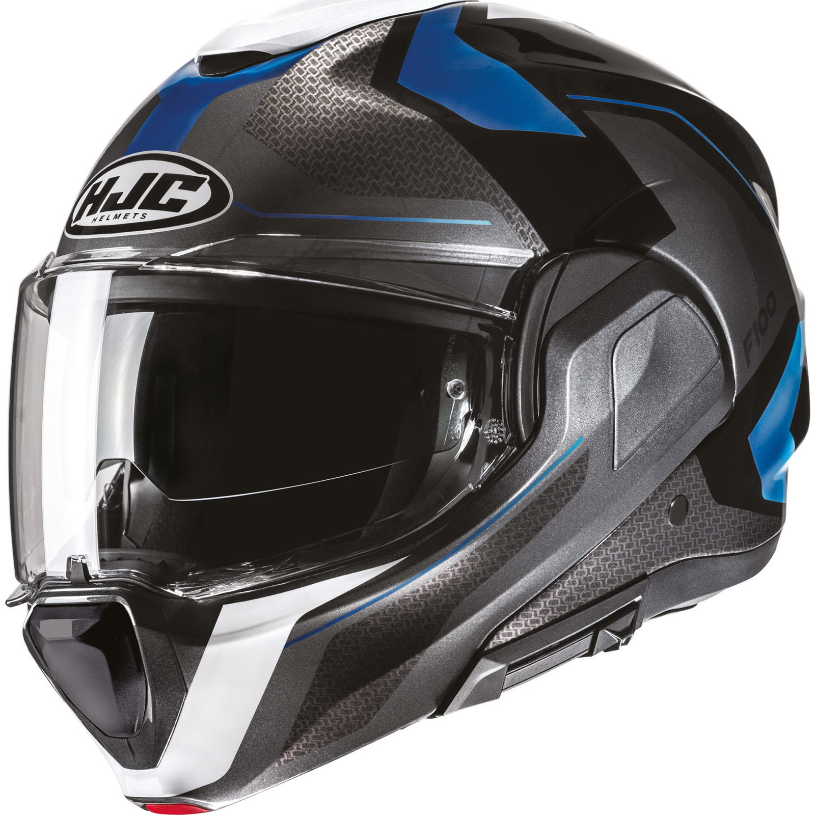 HJC F100 Bios Blue Flip Front Motorcycle Helmet Modular System Motorbike Riding - Picture 4 of 4