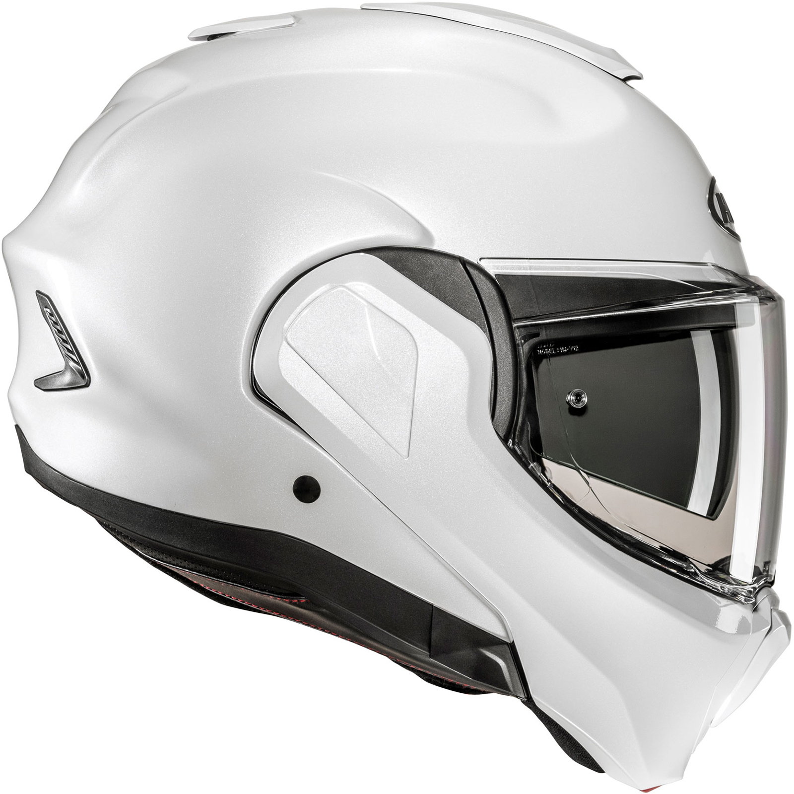 HJC F100 Plain Pearl White Flip Front Motorcycle Helmet Flip-Back Modular System - Picture 9 of 10