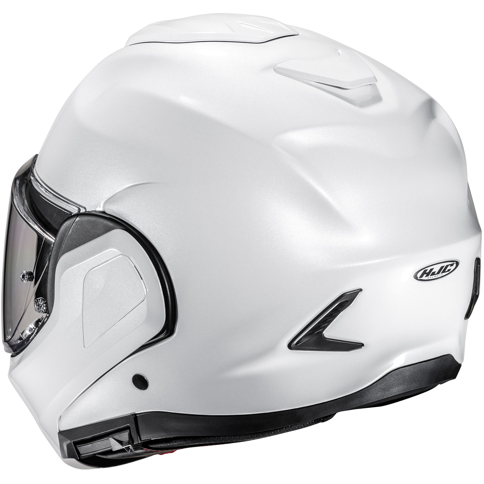 HJC F100 Plain Pearl White Flip Front Motorcycle Helmet Flip-Back Modular System - Picture 10 of 10