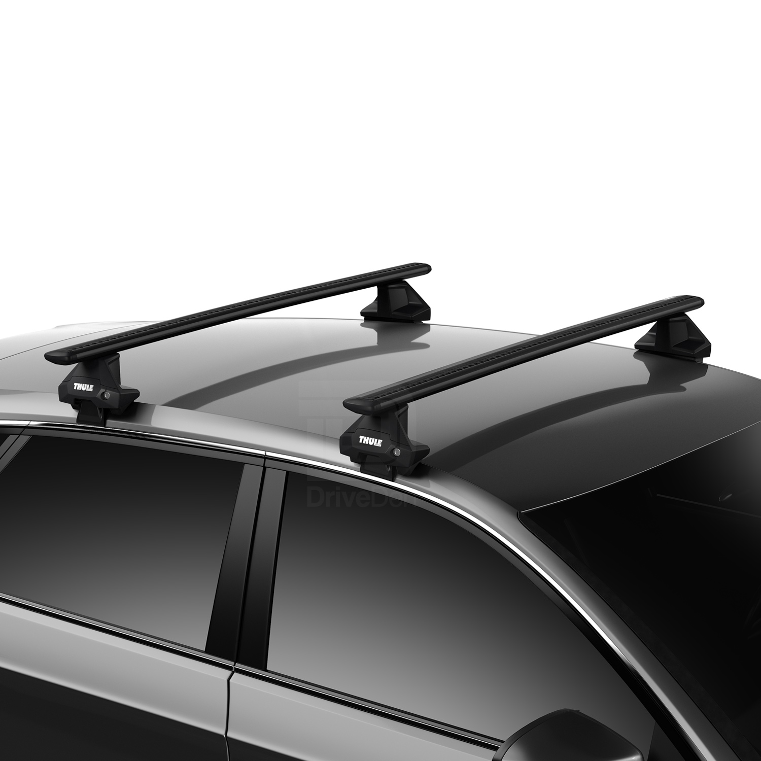 Thule Aluminium WingBar Evo Black Roof Bars Set to fit Audi A1 5 Door