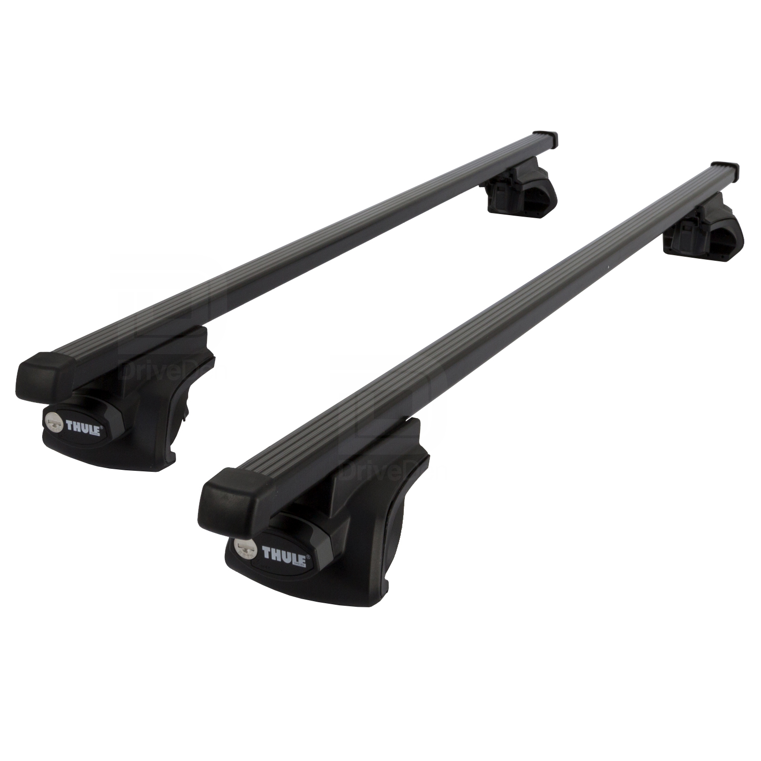 Thule SquareBar Roof Bars Set Citroen C3 Picasso 09-18 Open Rails Steel ...