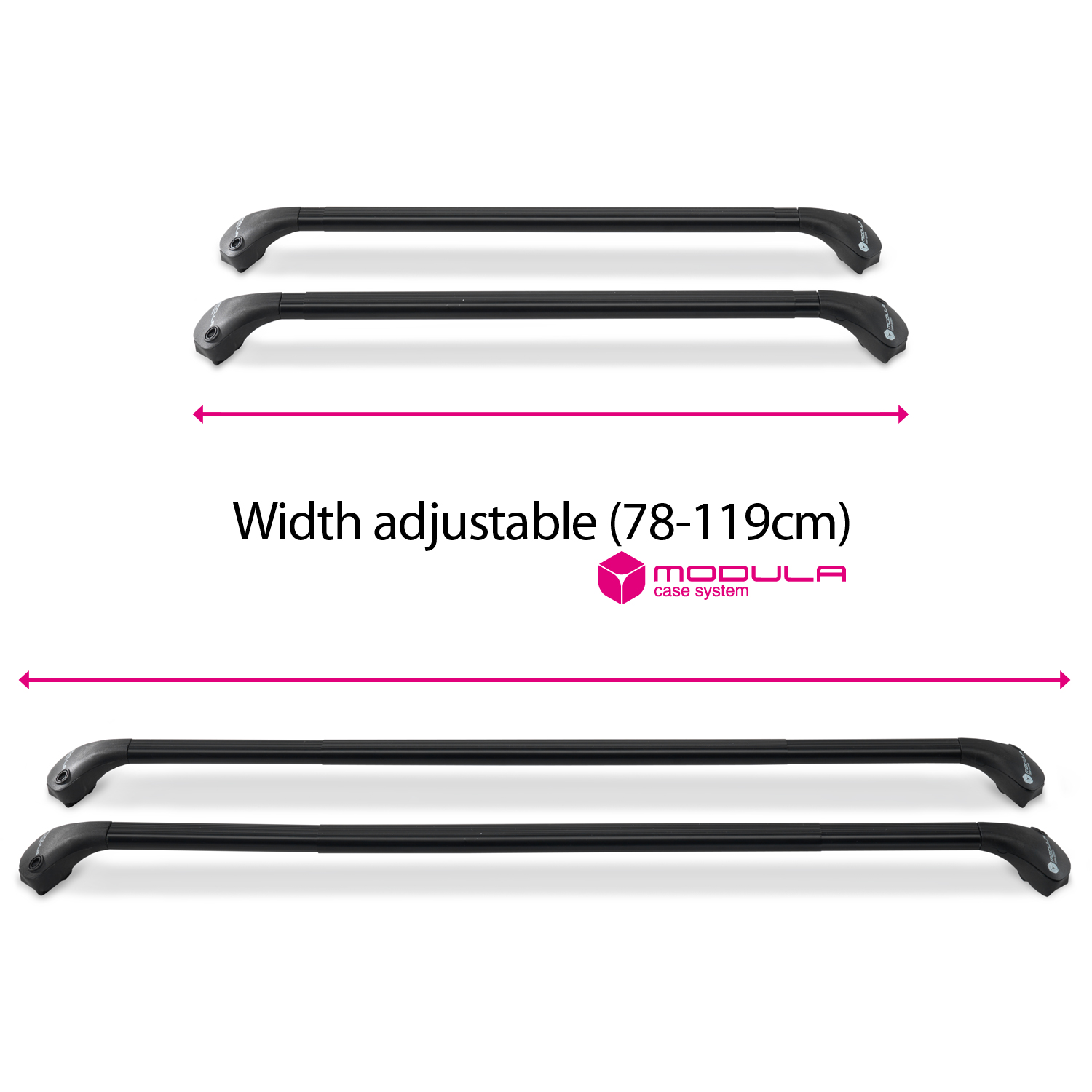 Modula Aluminium Silver Roof Bars VW Passat B8 Estate 1520 Closed