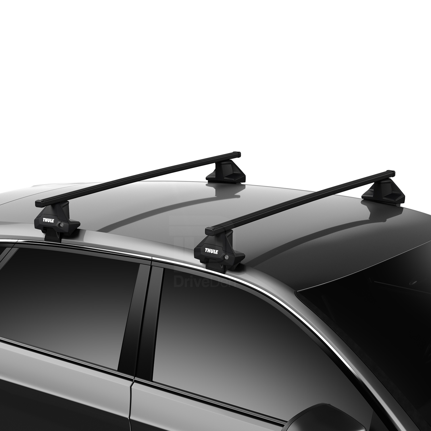 Thule Steel SquareBar Evo Roof Bar Set to fit VW Polo Mk.6 5 Door 1820 Lockable 5052644791252