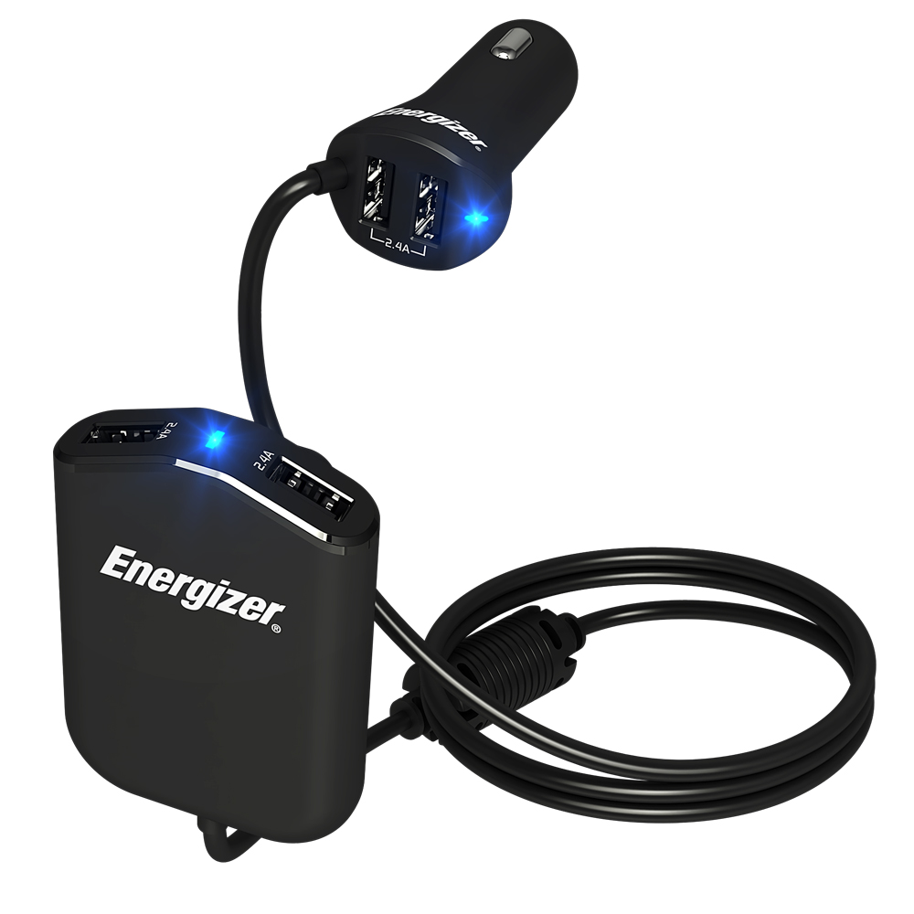 Energizer 12v Car Charger Quad USB Adaptor Socket Mobile Phone Tablet Fast 4 2.1 5010555505283