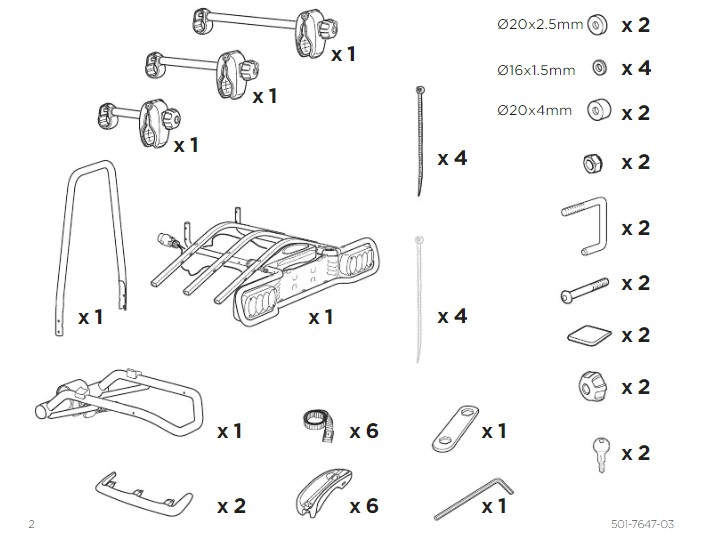 Spare Parts for Thule EuroRide 3 942