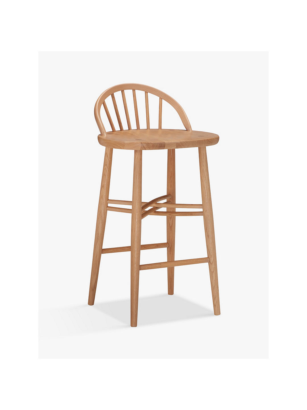 Ercol For John Lewis Shalstone Wooden Dining Bar Stool Oak Beech 2857185 Ebay
