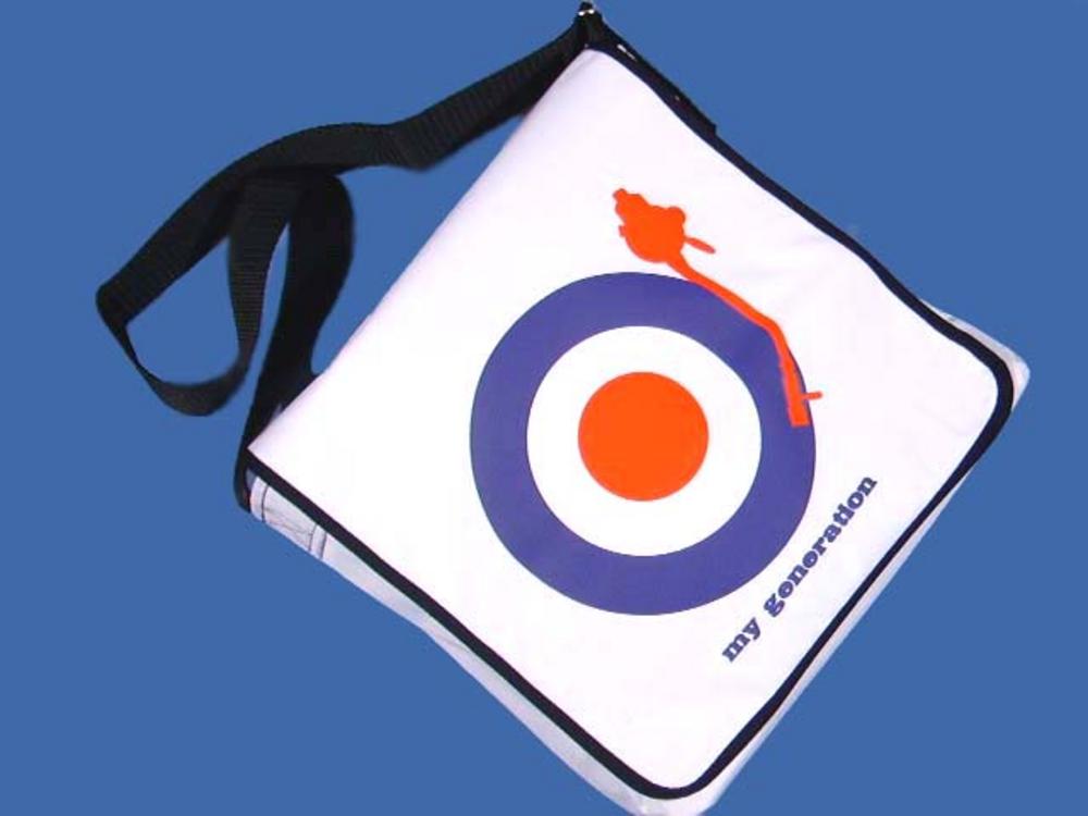 New My Generation Mod Target Nylon Record Bag White Adaptor Clothing