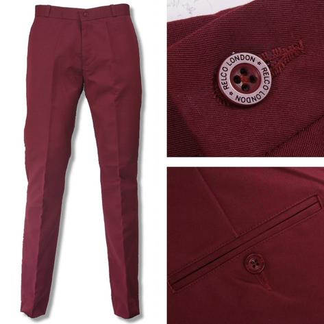 Relco Mod Retro Sta Press Trousers Navy / Burgundy / Black / Khaki Thumbnail 4